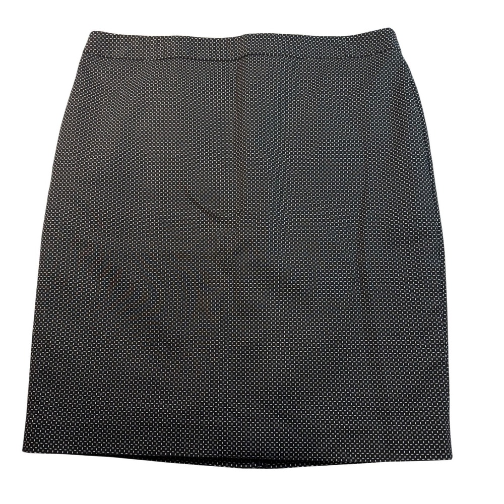Liz‎ Claiborne Career Black White Geometric Lined Pencil Skirt Size 12 Workwear
